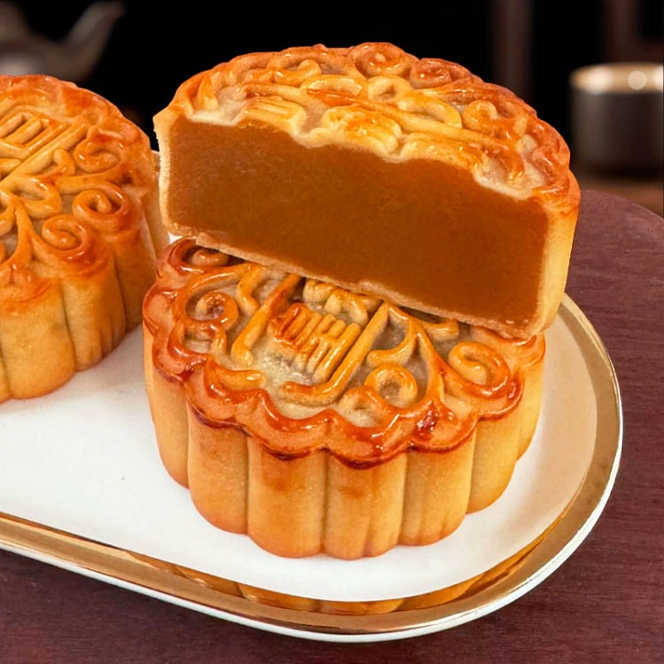 2 pieces of white lotus seed paste mooncakes 375 g