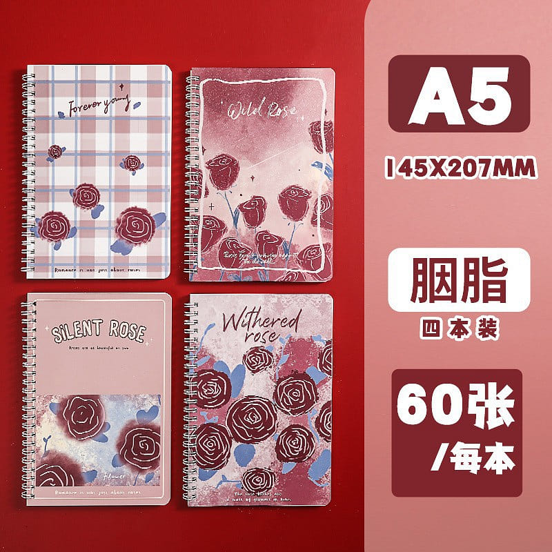 A5 Thick Lined Spiral Notebook – Rouge 1 each