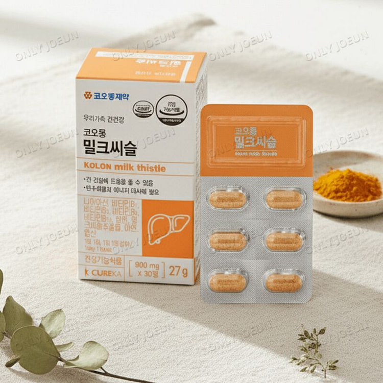 韩国直邮CUREKA奶蓟草护肝片30粒 1 盒