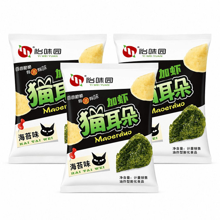 Yiweiyuan Seaweed Shrimp Cat Ear Chips(3 pcs) 63 g