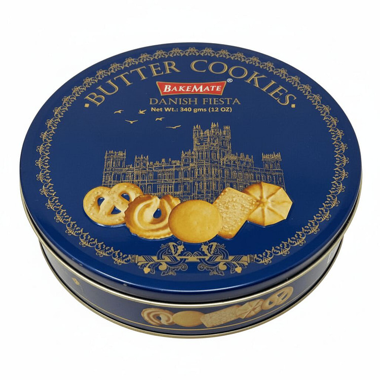 BakeMate Butter Cookies Tin (4 Pack) 12 oz