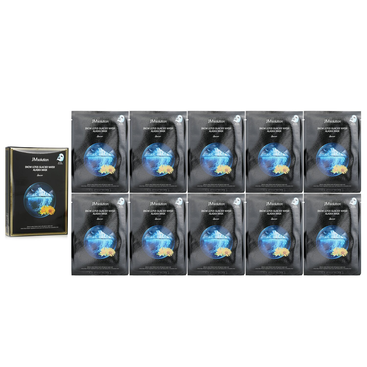 【卸100枚セット】JM solution  Lotus Glacier Water Alaska Mask ノーロータス グレイシャー ウォーター アラスカマスク パック  韓国コスメ 国内発送 JM Solution Snow Lotus Glacier Water Alaska Mask - Weee!
