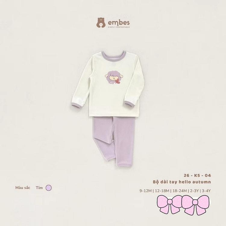 Embes Viscose Long Sleeves Set For 3-4 Years Old 1 count