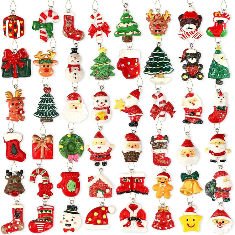 36Mini Resin ChristmasOrnaments-with String- Small 1 each