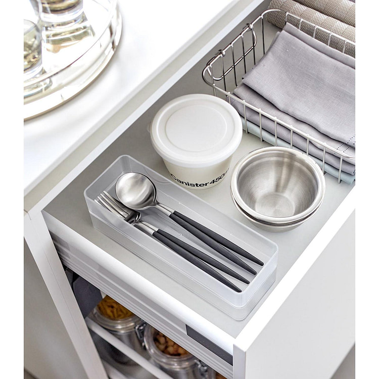 Stackable Clear Organizers [Set of 2] - Four Sizes Large / White