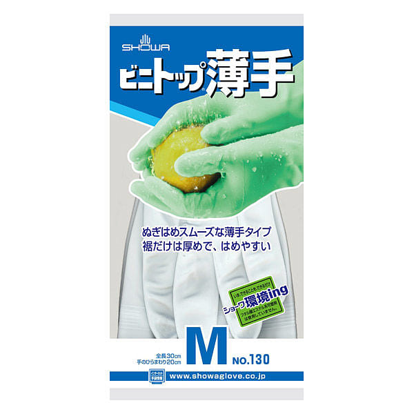 SHOW Glove Thin Vinyl Top White M Size 1 count