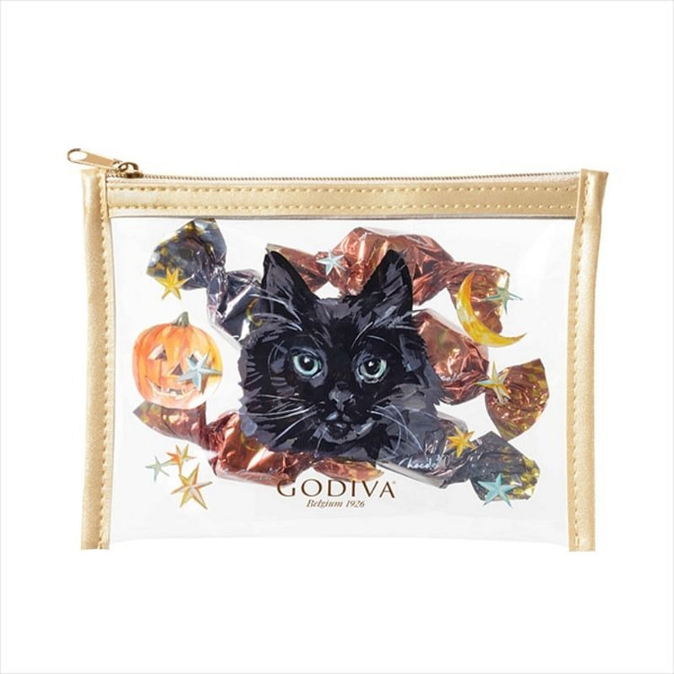 JAPAN GODIVA Halloween Limited Edition Black Cat Chocolate  5 pieces + Pouc
