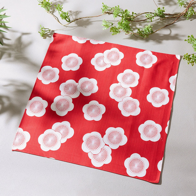 Plum Blossom Furoshiki (Red/Green) 5pcs set