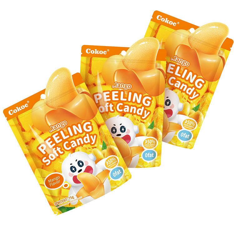 Cokoc 3 Bags of Fun Peeling Gummies Mango 7.93oz