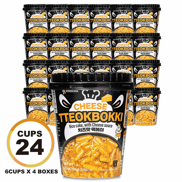 KINIKORA Mild Cheesy Tteokbokki Cup (24-Pack) 24 pack
