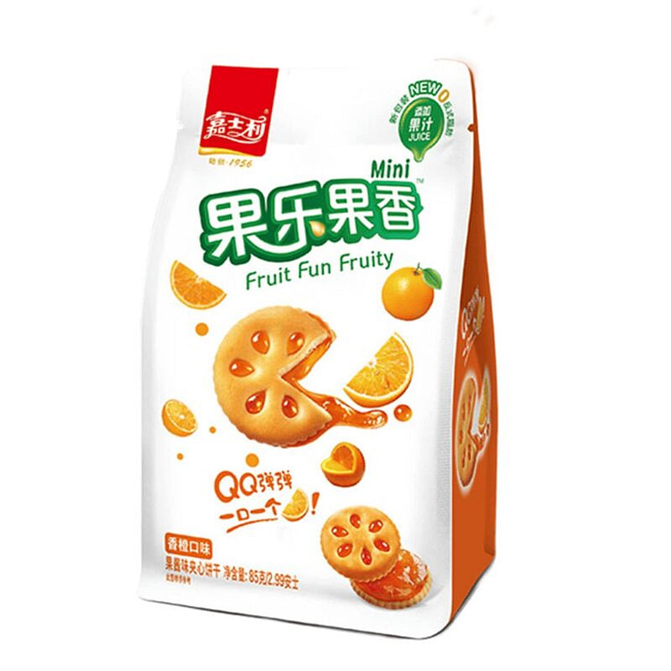 果乐果香夹心饼干 香橙味 85g 果酱饼干充饥薄脆 85 克