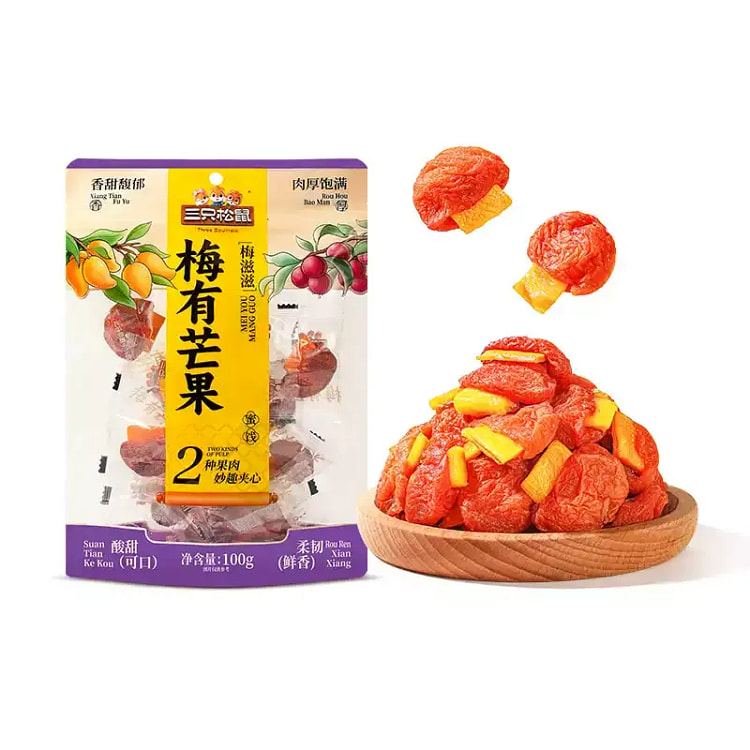 三只松鼠梅有芒果100g*1袋蜜饯梅子酸甜儿童零食 100 克