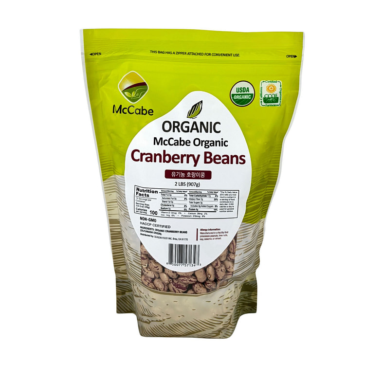 McCabe Organic Cranberry Bean 2lbs 1 each