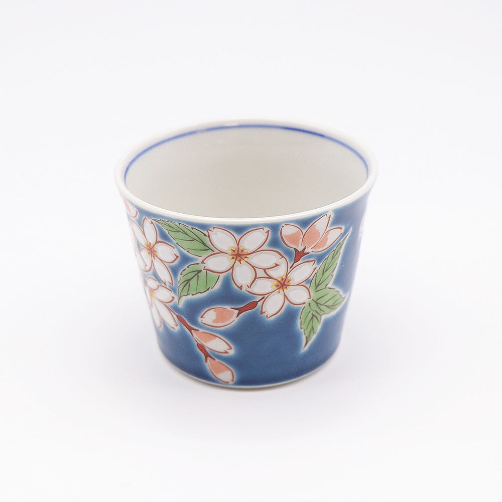 Kutani Ware Handmade Cup (Cherry Blossom, 3.14 x 2.55) Made in Japan 1 each
