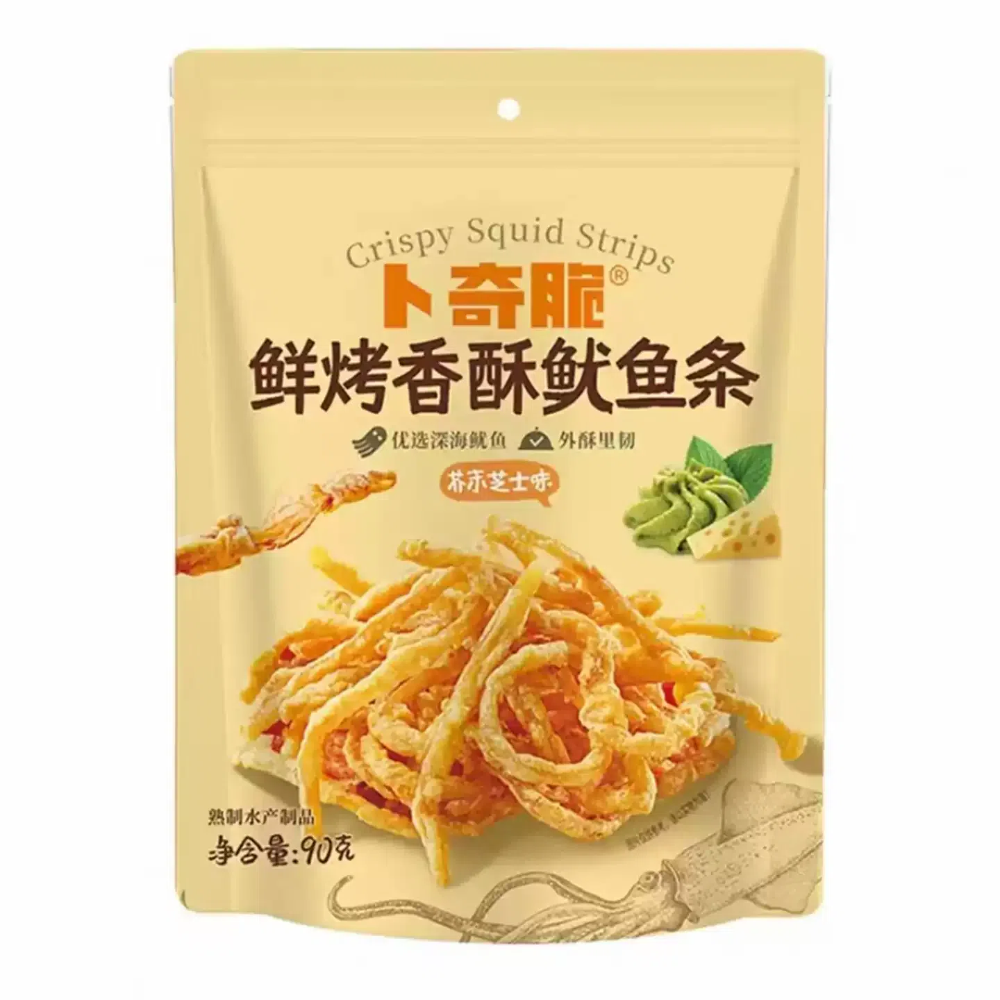 Boqi Crispy Fresh Grilled Squid Strips 90g *3bags 90 g