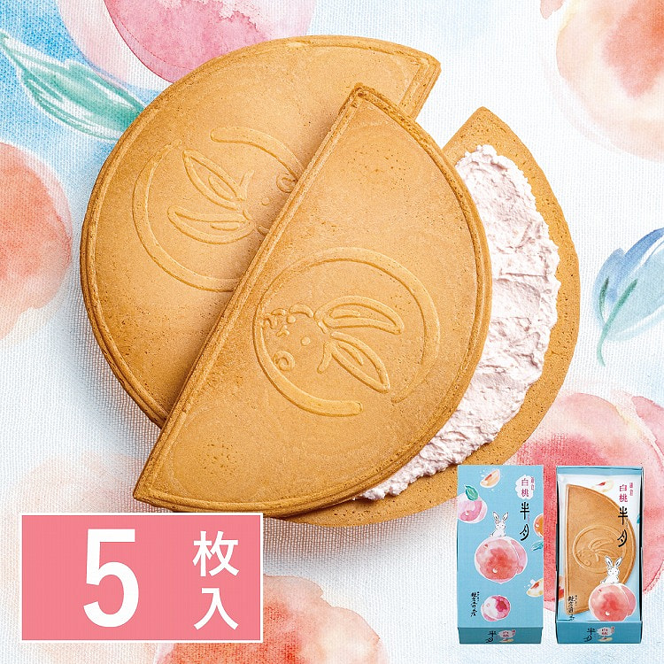 镰仓五郎 白桃半月饼干 5枚