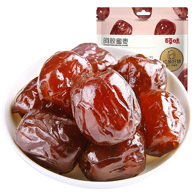 百草味阿胶蜜枣蜜饯果脯228g红枣休闲零食食品