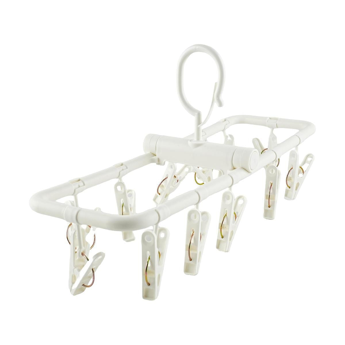 Portable Travel Drying Rack 12 Clips White 1 each