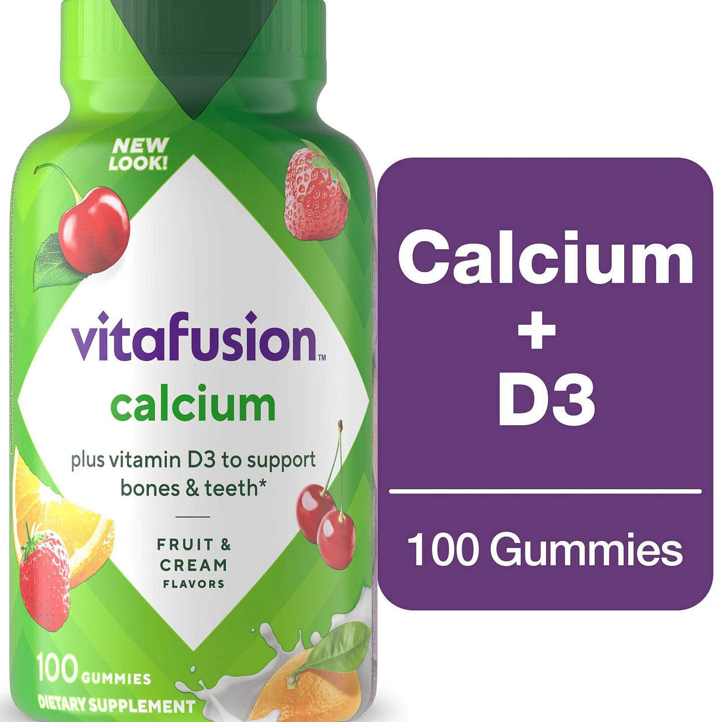 vitafusion Calcium + Vitamin D3 Gummy 100 Gummies 1 bottle