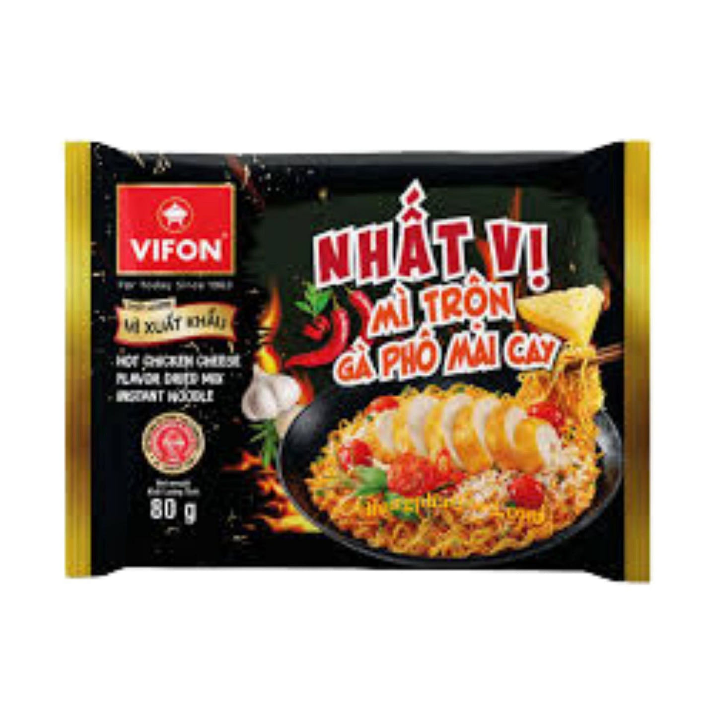 【5包】VIFON NHAT VI 辣味鸡肉芝士面 2.82 盎司*5 包