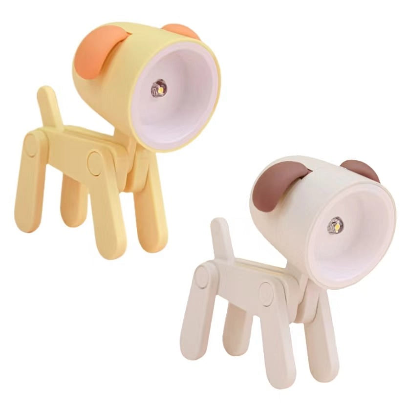 LED Mini Night Lamp Cute Desktop Ornament Phone Stand- Yellow+White Dogs 2Pc 1 個