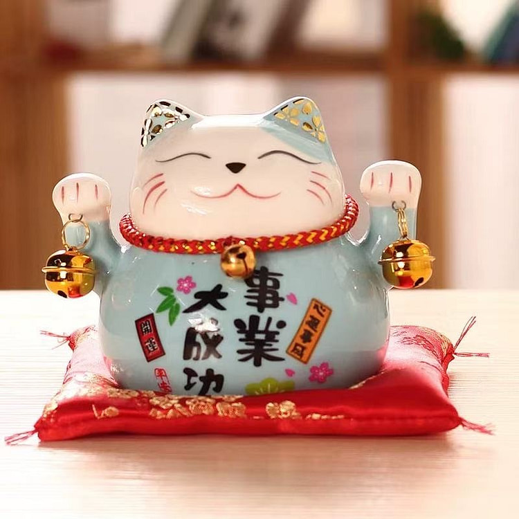 招财猫小摆件陶瓷创意家居装饰 《事业成功》