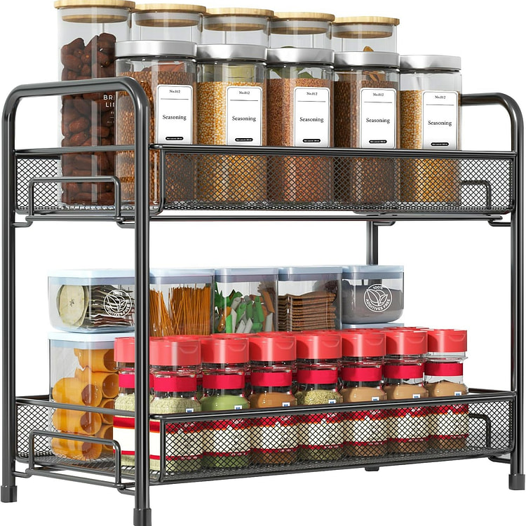 大号金属台面收纳架 双层厨房调料架 多功能收纳架