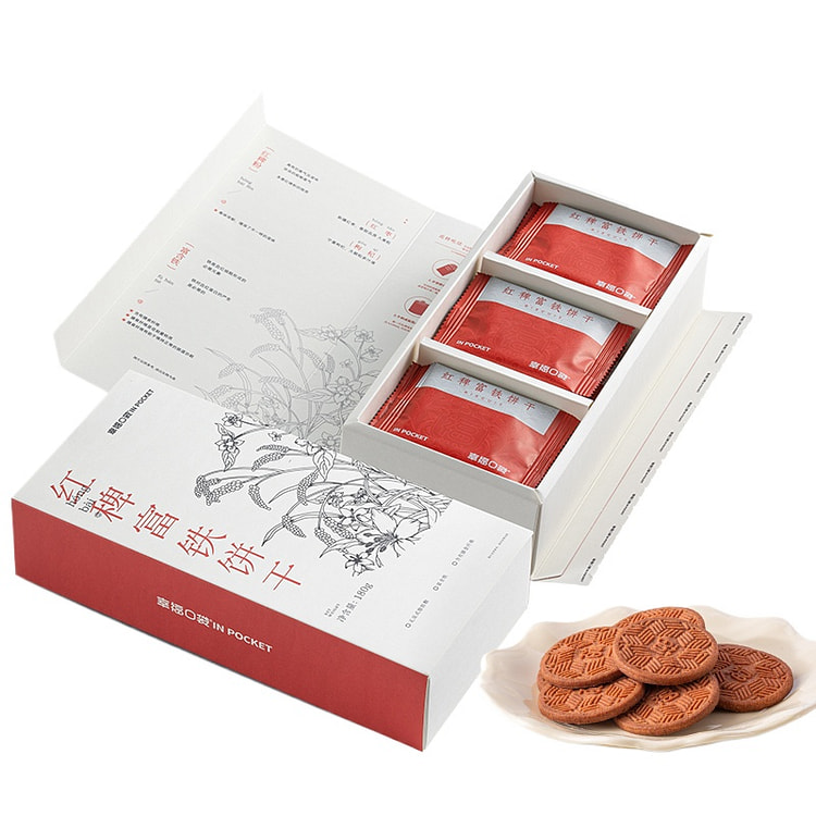 幸福口袋红稗富铁饼干粗粮饱腹代餐零食小吃 180g