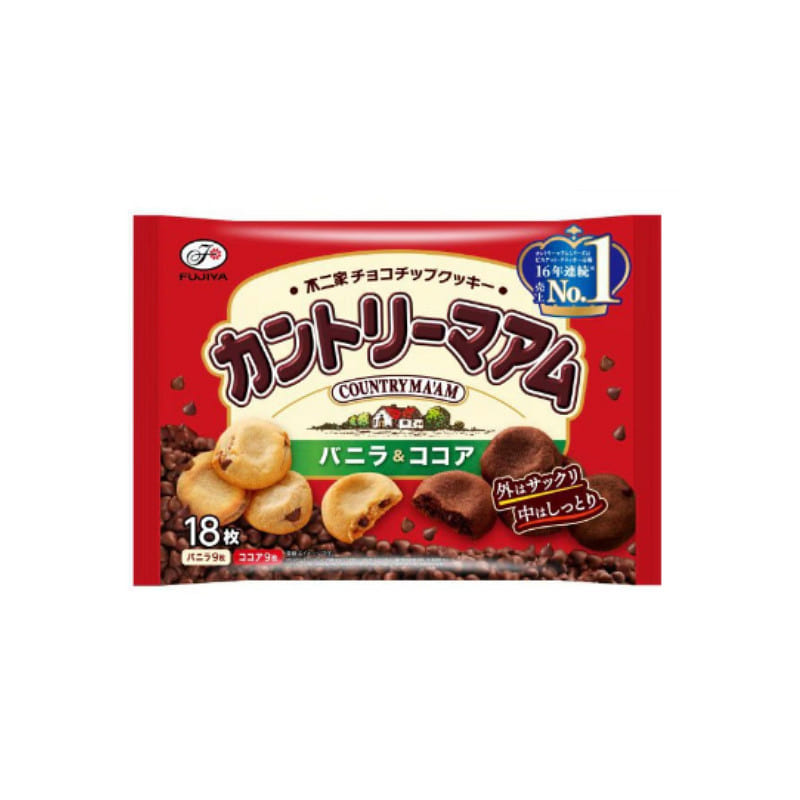 Fujiya Country Ma’am Vanilla & Cocoa Cookies 18 P 18 each
