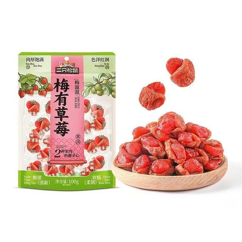 Three Squirrels plum with strawberry 100g*bag 100 g