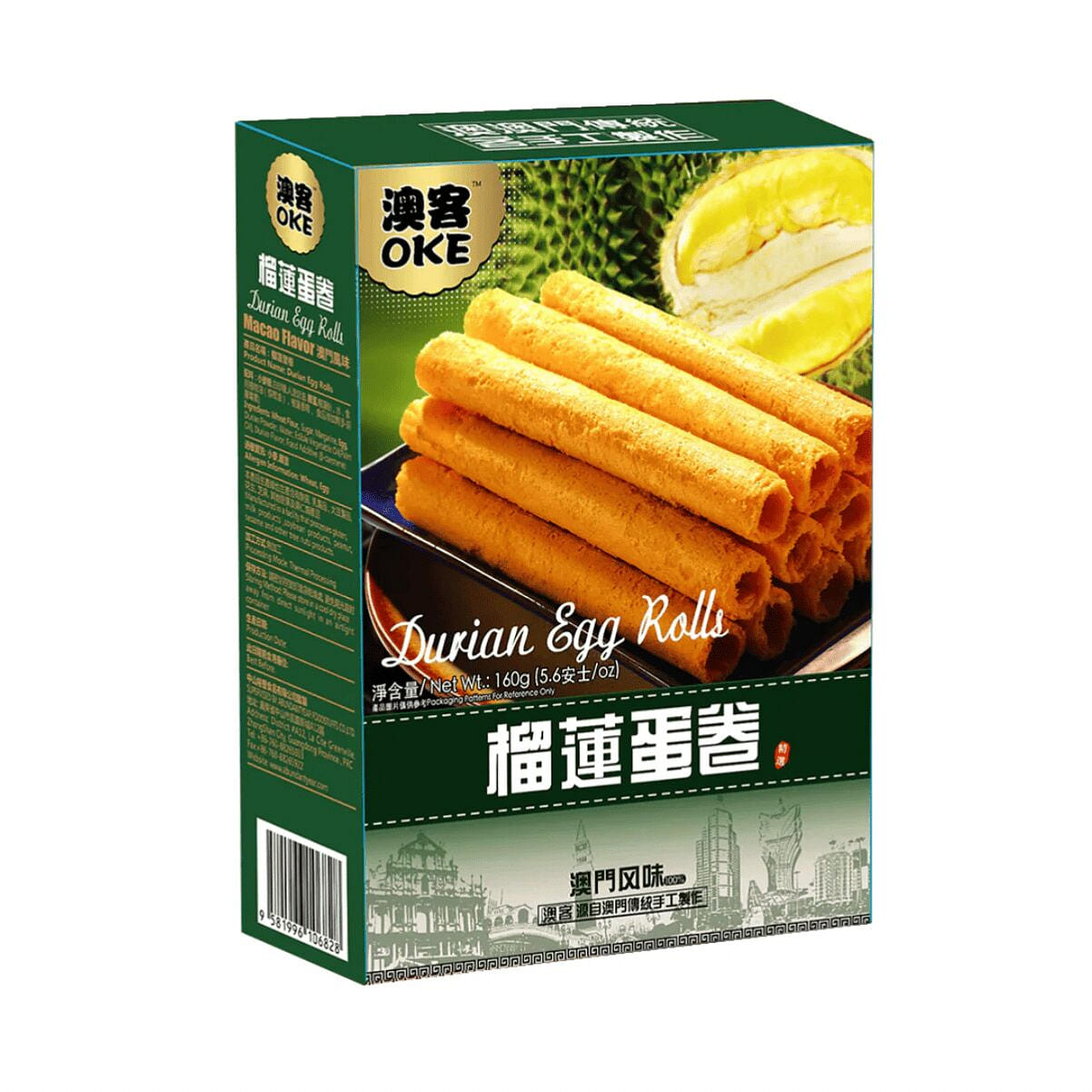 OKE Durian Egg Rolls 160g 1 box