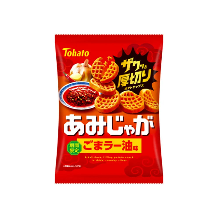 Tohato Amijaga Potato Grid Sesame Chili Oil Flavor 53 g