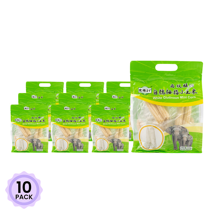 WHITE GLUTINOUS MINI CORN 650 g*10 pack