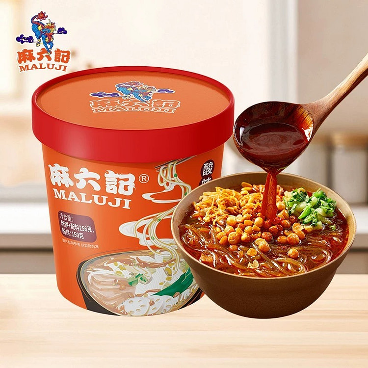 【麻六记】酸辣粉 即食冲泡桶装麻辣粉 1桶 256 克