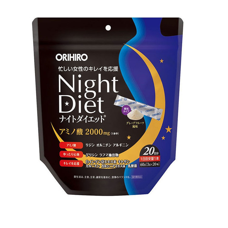 日本 Orihiro 夜间睡眠 晚安酵素粉 西柚味 60 克