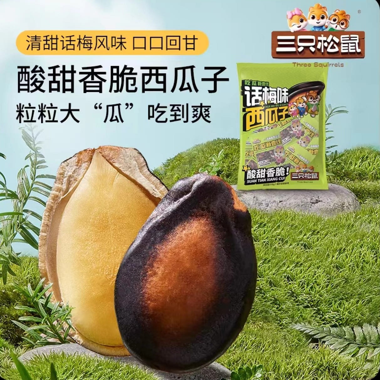 San Zhi Song Shu Prune flavored watermelon seeds 416g*1 bag 416 g