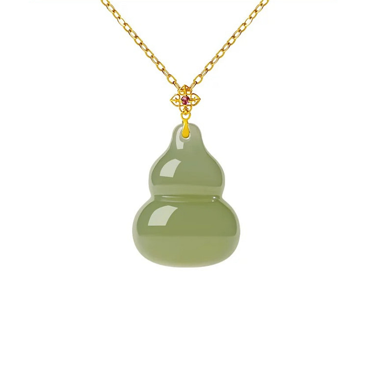 Hotan Jade Gourd Necklace Fuze Manying 24 * 14mm 1 box