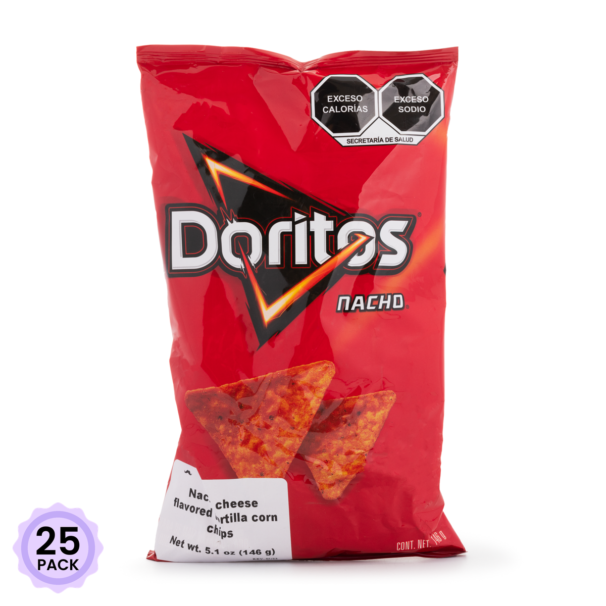 Get Mexican Doritos Nacho Chips, Cheese Flavor Sabritas 144 g*25 pack ...