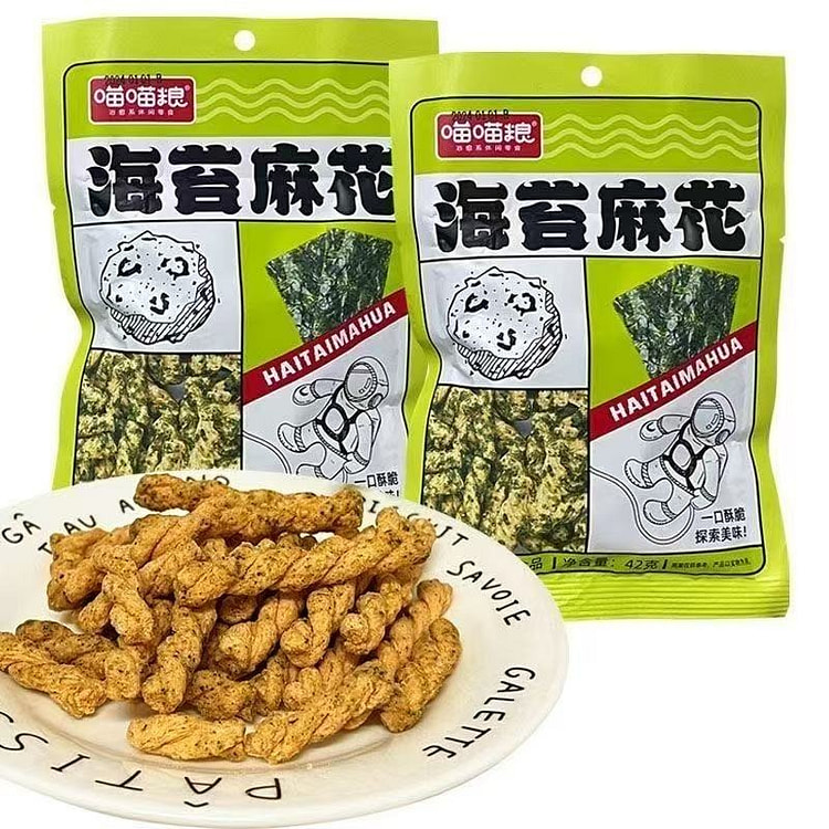 Meow food seaweed Fried Dough Twists 42g * 5 packs 210 g