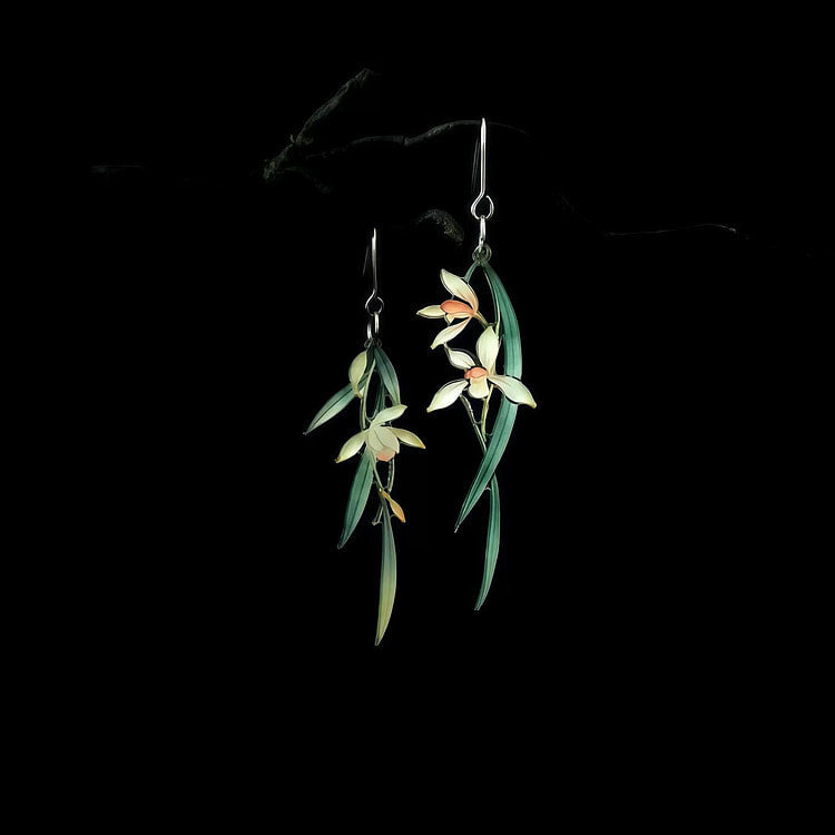 Orchid Earrings - Acrylic [Hook Earrings] 1 count