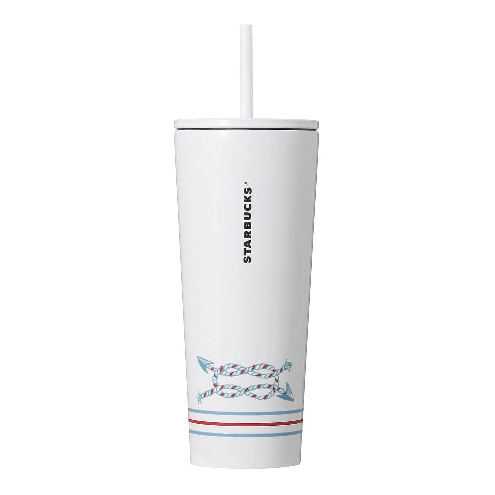 星巴克 不锈钢冷杯玻璃杯海洋边框 473ml 1 份