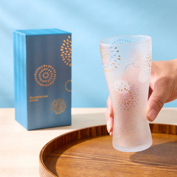 日本夏季烟花啤酒杯