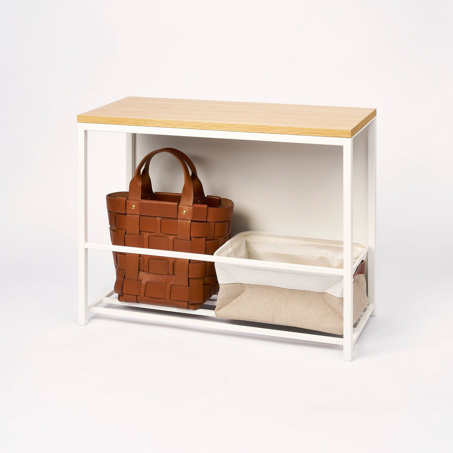 Entryway Storage Organizer(18 H)-Steel+Wood White 1 each