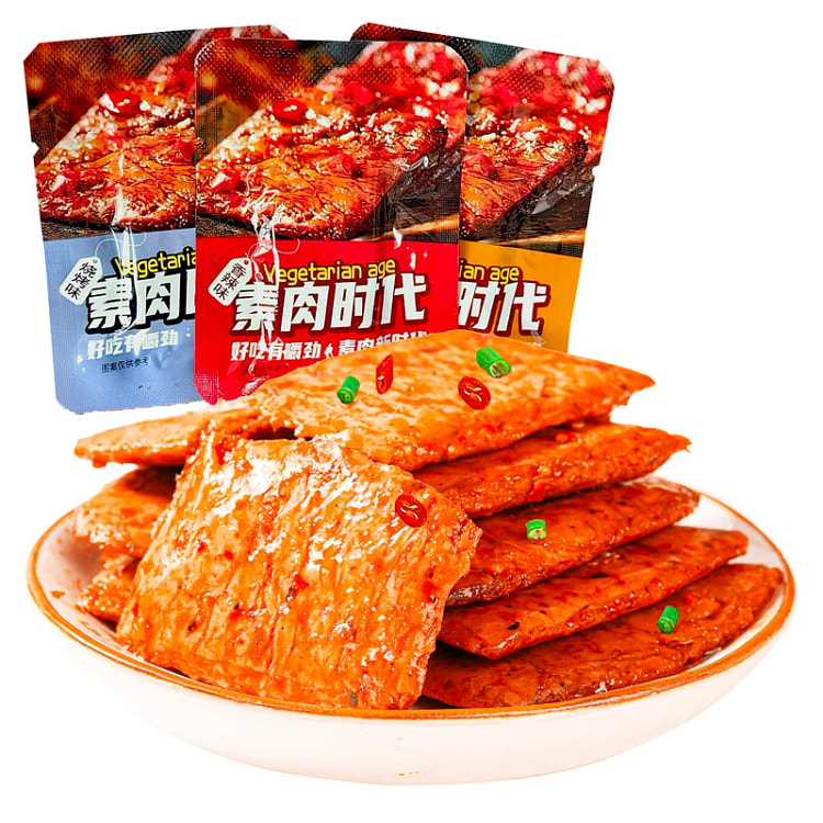 手撕素肉-素牛排豆制品豆干小吃约15g*6包