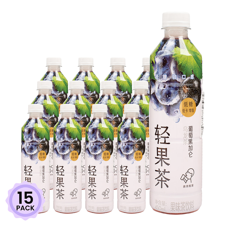 喜茶 轻果茶 葡萄黑加仑乌龙茶果味茶饮料 450 毫升*15 包