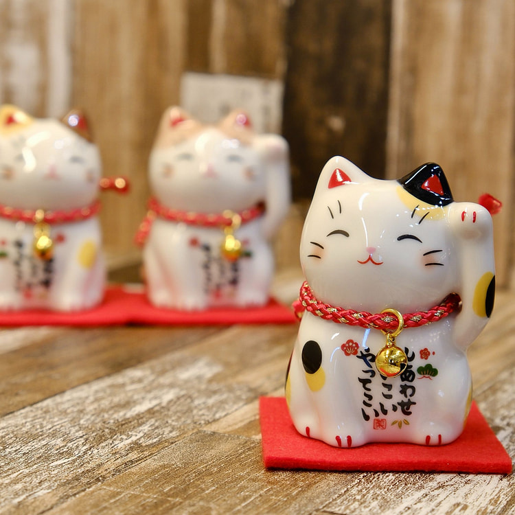 日本 药师窑 H6cm 招财猫（礼盒装）- 黑色 1 个