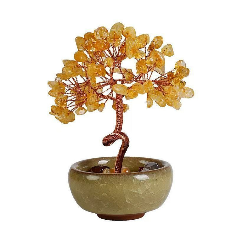 CHEWU 108颗黄水晶招财树 1个 1 箱