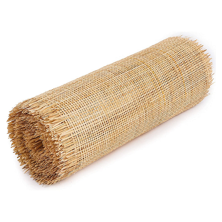 36" Wide Natural Color Brown Rattan Square Cane Webbing Radio Mesh -  36" x