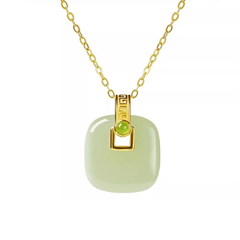 Small Sugar Necklace Hotan Jade Pendant 18 * 14mm 1 box