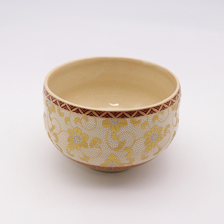 九谷烧抹茶碗 10盎司（白色圆点） 1 份